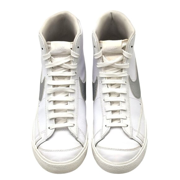 Nike Other - Nike Blazer Mid 77 Size 11 Men Vintage White & Silver High-Top Leather Sneakers